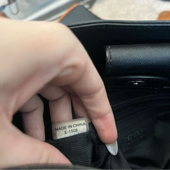 MICHAEL KORS Black Leather Hamilton Jet Set Selma Raven Satchel Tote Handbag - Picture 9 of 11